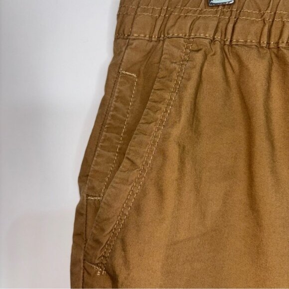 Zara Women’s Medium Hiking Shorts Khaki Tan Pockets Zip Adjustable Belt - Picture 6 of 7